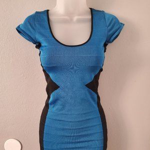 BEBE Bodycon Dress Blue/Black Size M/L